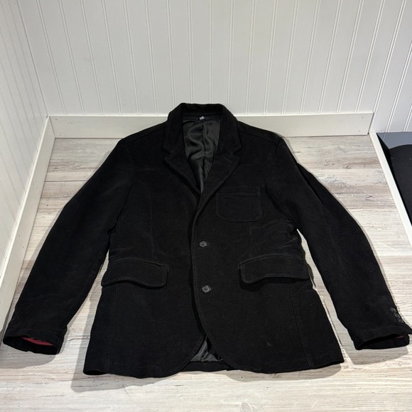 Gap Velvet Blazer Mens Size Small Black 2 Button - Picture 1 of 9